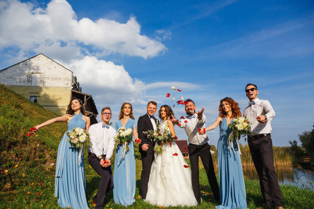 istock Groomsmen and bridesmaids 641371646