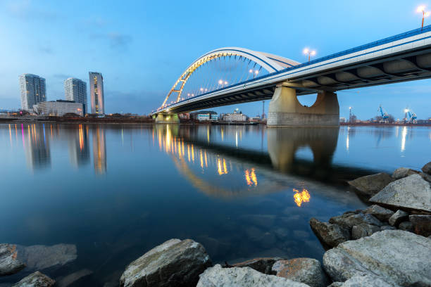 istock Apollo bridge over river Danube in Bratislava, Slovakia 641371982