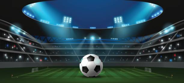 illustrations, cliparts, dessins animés et icônes de projecteur de stade de football soccer - scoreboard football american football sport