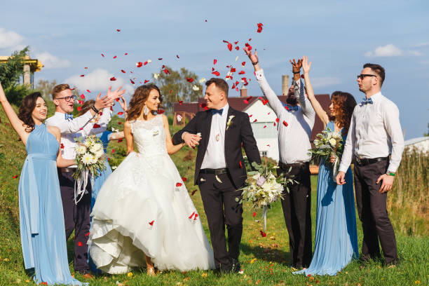 istock Groomsmen and bridesmaids 641372214