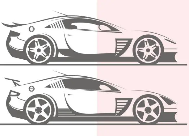 Vector illustration of Generic sport car stencil