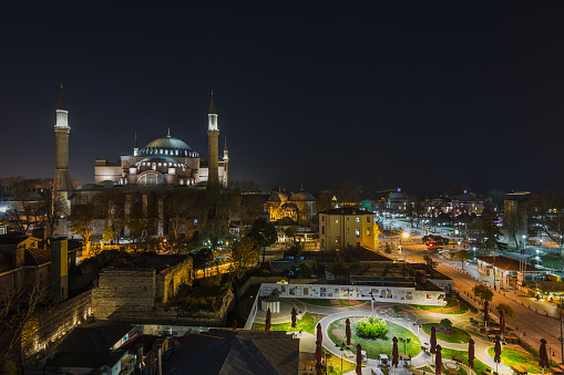 Turkey, Istanbul, Hagia Sofia at night