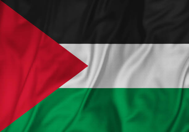 agrandi de palestinien froissée flag, drapeau palestinien dans vent - ramallah historical palestine palestinian culture west bank photos et images de collection