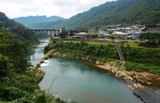 istock Cat Village and coal bridge over Keelung River in Taiwan 641379214