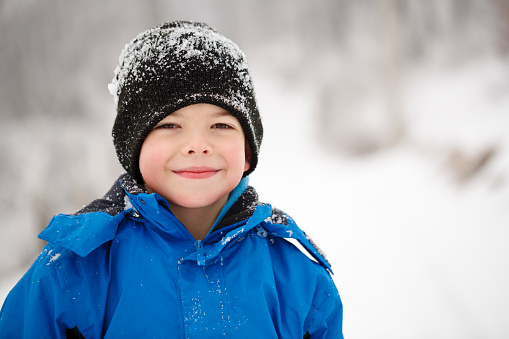 Winter portrait of little boy