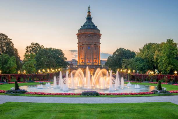 Mannheim, Germany View of the old Mannheim Water Tower mannheim photos stock pictures, royalty-free photos & images