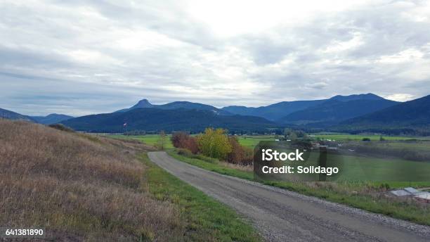 Pastoral Rural Okanagan Valley Landscape In Autumn Stock Photo - Download Image Now - Agriculture, Autumn, Barn