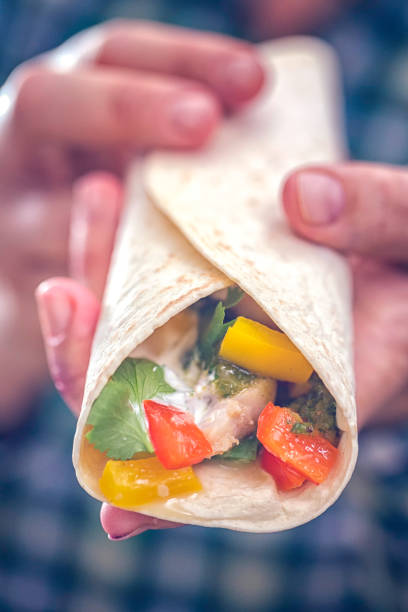 istock Fish Tortilla Sandwich with Vegetables 641387594