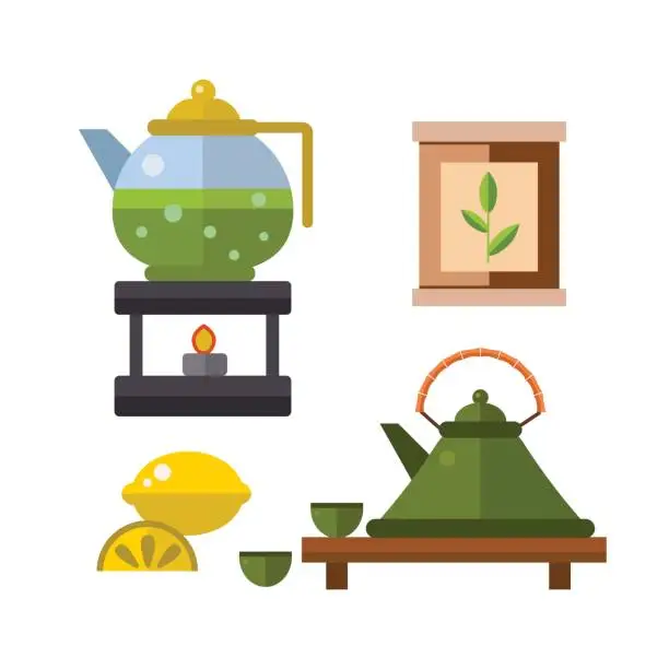 Vector illustration of Tea ceremony traditional asian drink vector illustration