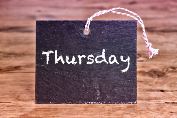 istock the word Thursday written on chalk board 641393788