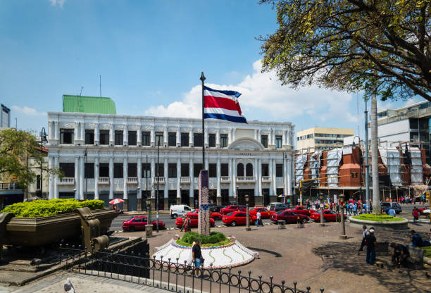 san jose costa rica - bandeira da costa rica - fotografias e filmes do acervo