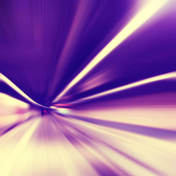 Abstract image of train station and train in motion blur.