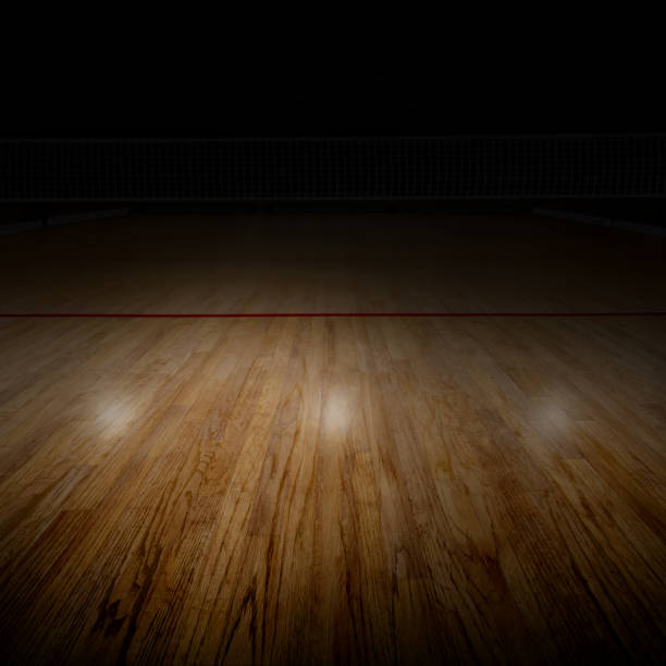 istock Volleyball Court With Special Spot Lighting and Copy Space 641403254