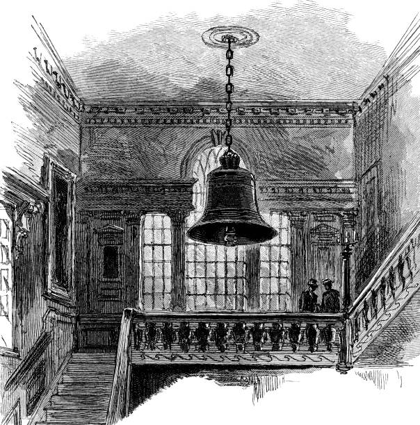 Liberty Bell Hanging in Independence Hall Philadelphia circa 1876 From  independence hall stock illustrations