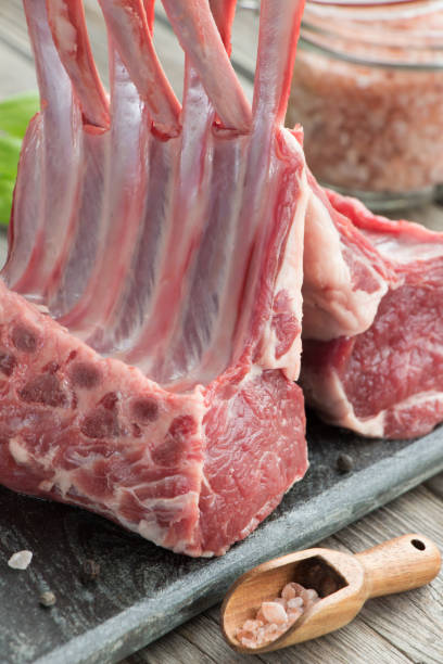 istock Fresh meat. Lamb ribs. Raw meat. 641405222