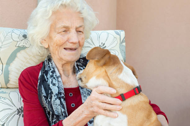 istock Senior Woman with Puppy 641408412