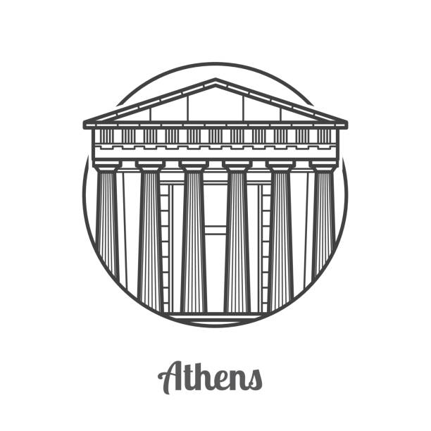 illustrations, cliparts, dessins animés et icônes de icône voyage athènes - parthenon