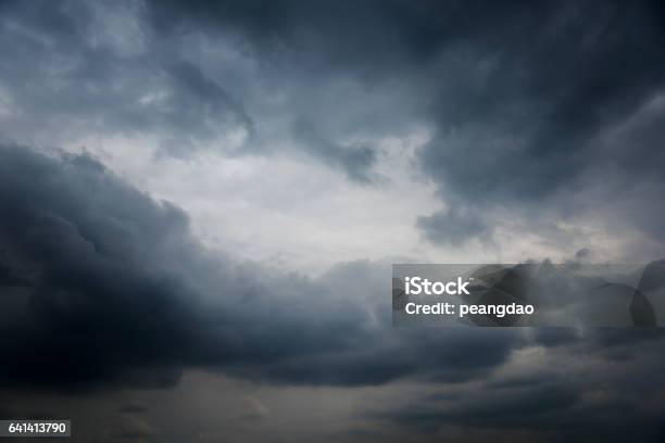 Dramatic Dark Sky And Black Clouds Stock Photo - Download Image Now - Overcast, Atmosphere, Black Color