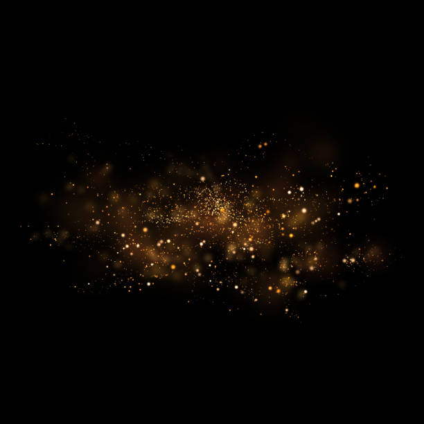 Gold glittering star light and bokeh.Magic dust abstract background element for your product. Gold glittering star light and bokeh.Magic dust abstract background element for your product. glamour stock illustrations