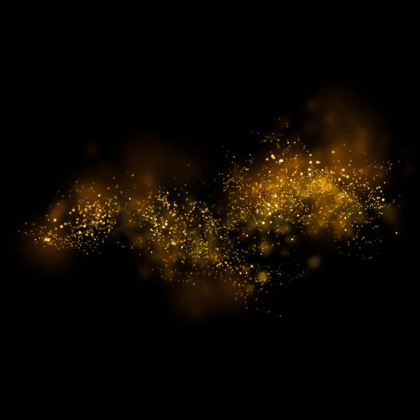 istock Gold glittering star light and bokeh.Magic dust abstract background element for your product. 641414142