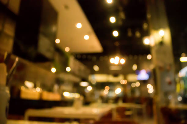 istock Cafe blur background with bokeh.Restaurant abstract defocused. 641414344