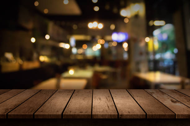 istock Blur coffee shop or cafe restaurant with abstract bokeh light background. For create montage product display 641414348
