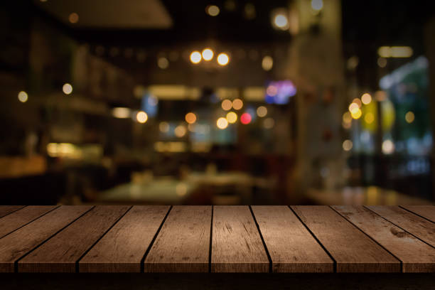 istock Blur coffee shop or cafe restaurant with abstract bokeh light background. For create montage product display 641414360