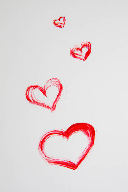 istock Red hearts drawn on white background for Valentine's Day 641416958