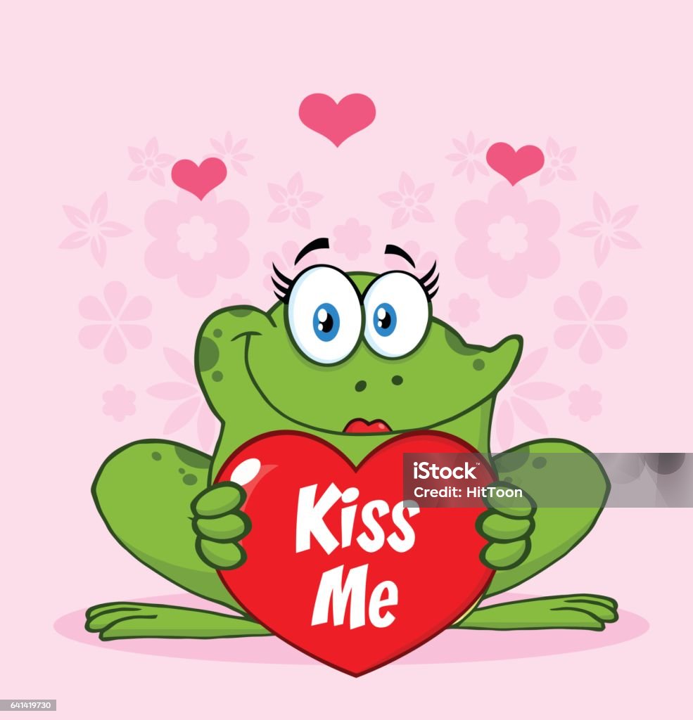 Nhân Vật Linh Vật Hoạt Hình Ếch Nữ Cầm Trái Tim Tình Yêu Valentine ...