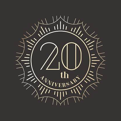 20 years anniversary vector icon, logo. Graphic design element for 20th anniversary birthday card