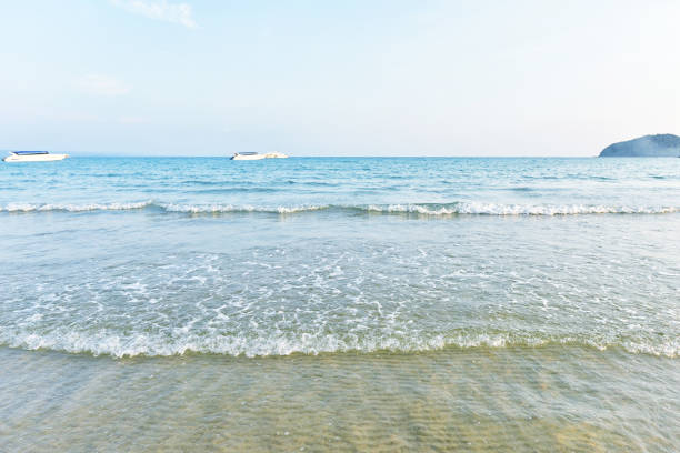 Beautiful gentle wave at the shallow beach