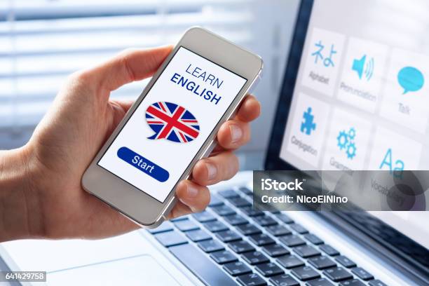 學習英語語言線上概念 行動電話 英國國旗 照片檔及更多 英語 照片 - 英語, 英格蘭, 英國文化