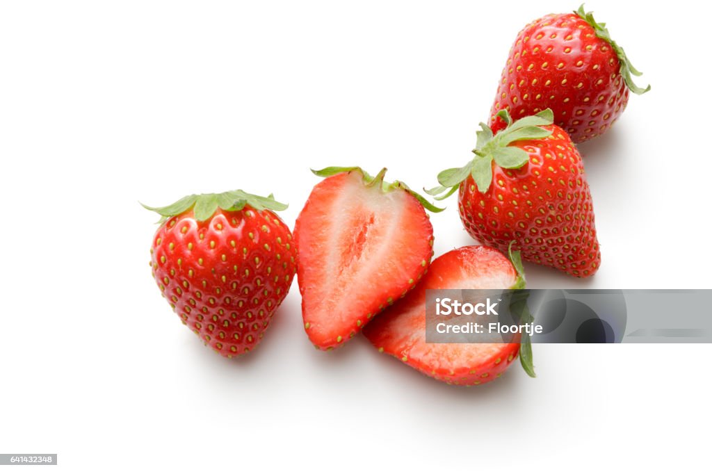 Fruit: Strawberries Isolated on White Background Strawberry Stock Photo