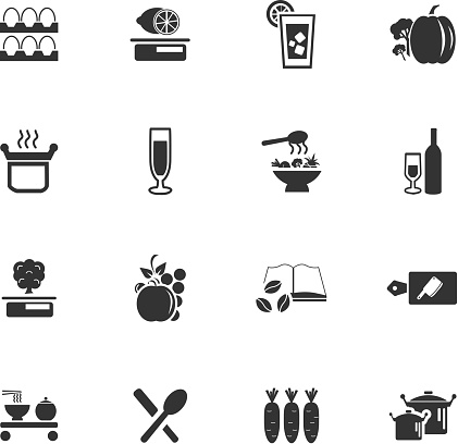 food and kitchen vector icons for user interface design