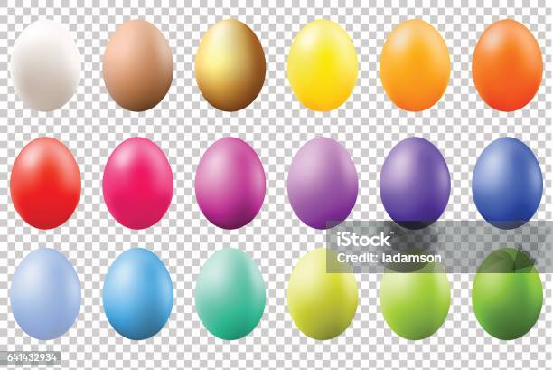 Красочный Набор Яиц — стоковая векторная графика и другие изображения на тему Пасхальное яйцо - Пасхальное яйцо, Яйцо животного, Яйцо