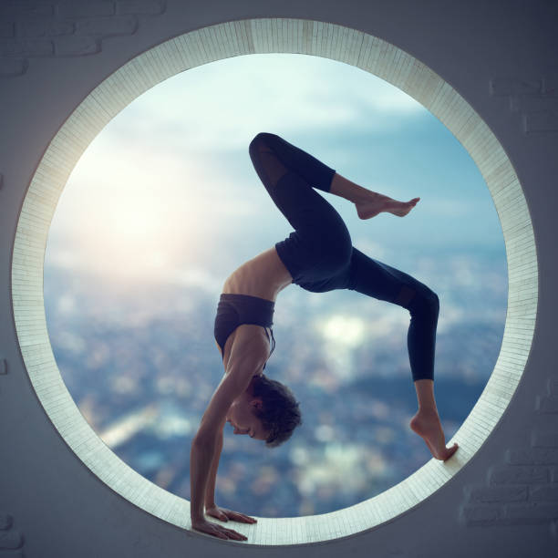istock Young woman doing yoga 641443454