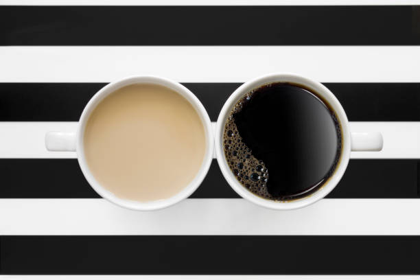 검은색과 화이트 커피 - black coffee mocha high angle view black 뉴스 사진 이미지