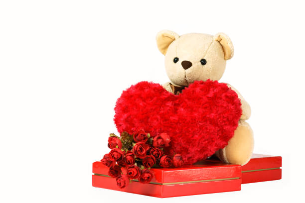 Free picture: Teddy bear holding a pink heart surrounded by rose ...