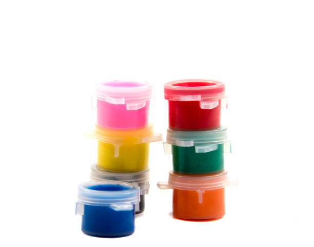 istock Set of gouache paint Isolated on white background. 641458740