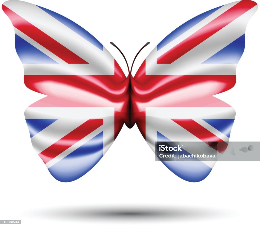 union jack flag butterfly great britain flag butterfly Animal Body Part stock vector