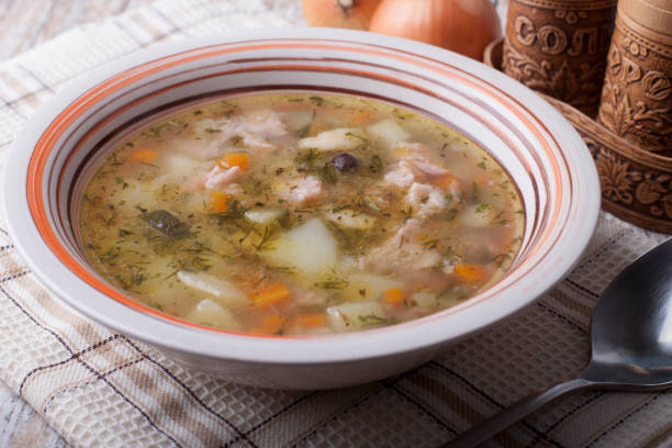 istock Soup with pickled cucumbers in a plate 641460504
