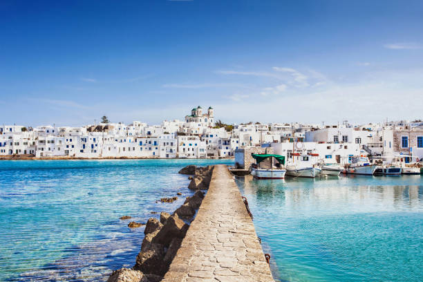Village of Naousa, Paros island, Greece Beautiful Naousa village, Paros island, Cyclades, Greece aegean islands stock pictures, royalty-free photos & images
