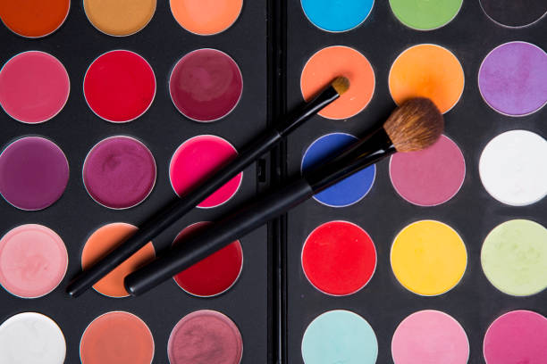 istock colorful eyeshadow palette and blush for make-up 641461380