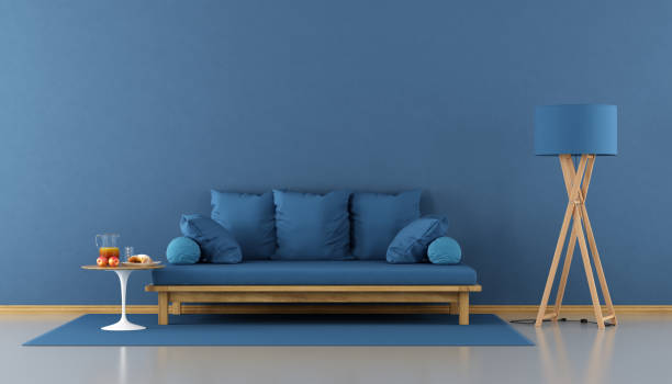 istock Blue modern living room 641471138