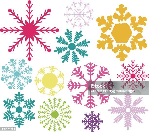 Colourful Snowflakes Stock Illustration - Download Image Now - Abstract, Canada, Clip Art