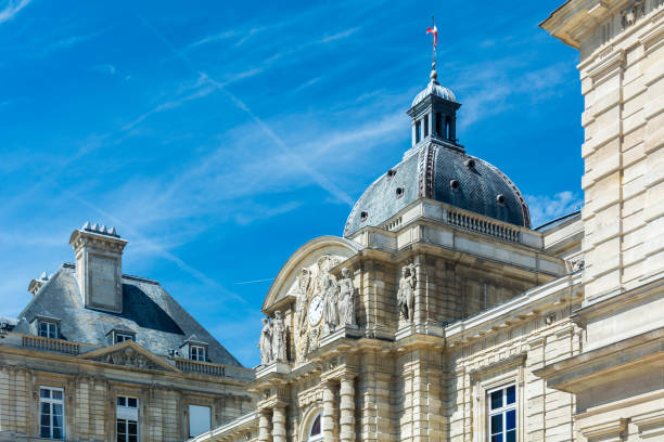 The Luxembourg Palace is located in the 6th arrondissement of Paris. Since 1958 it has been the seat of the French Senate of the Fifth Republic.