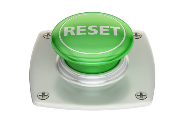 reset green  button, 3D rendering isolated on white background vector art illustration