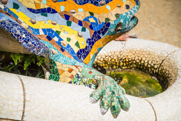 istock famous Gaudi lizard in park Guell, Barcelona, Spain 641494496