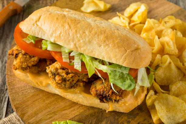 istock Homemade Fried Oyster Po Boy Sandwich 641501554