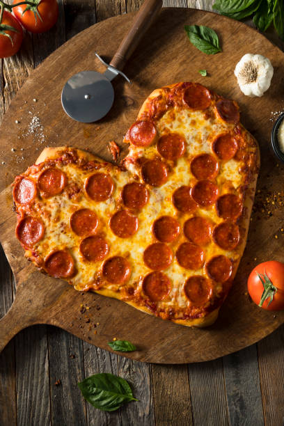 Homemade Heart Shaped Pepperoni Pizza